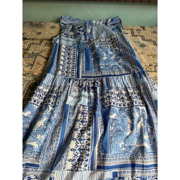 J Mclaughlin Christa Tropical Print Tassel Maxi Dress Tiered Sundress Small - Picture 7 of 7